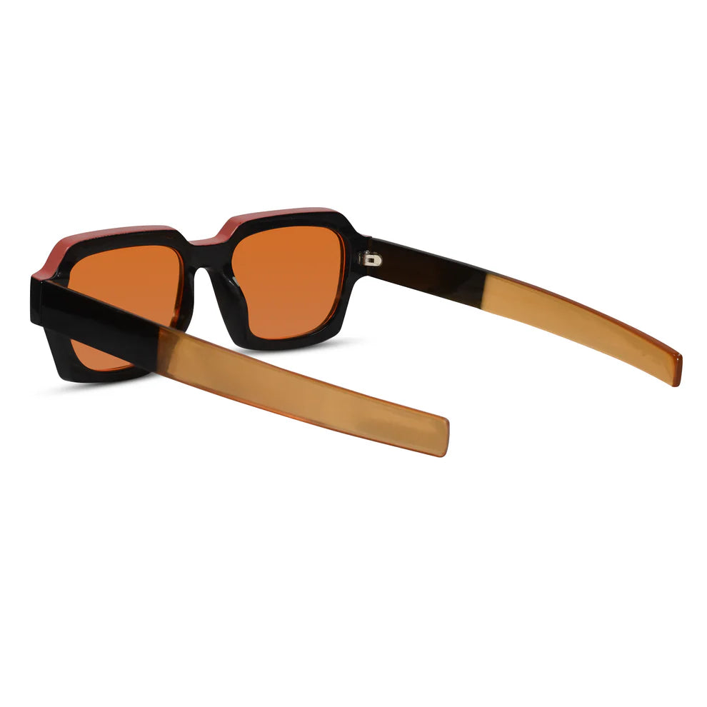 RETRO Dark Black Square Sunglasses For Men & Women