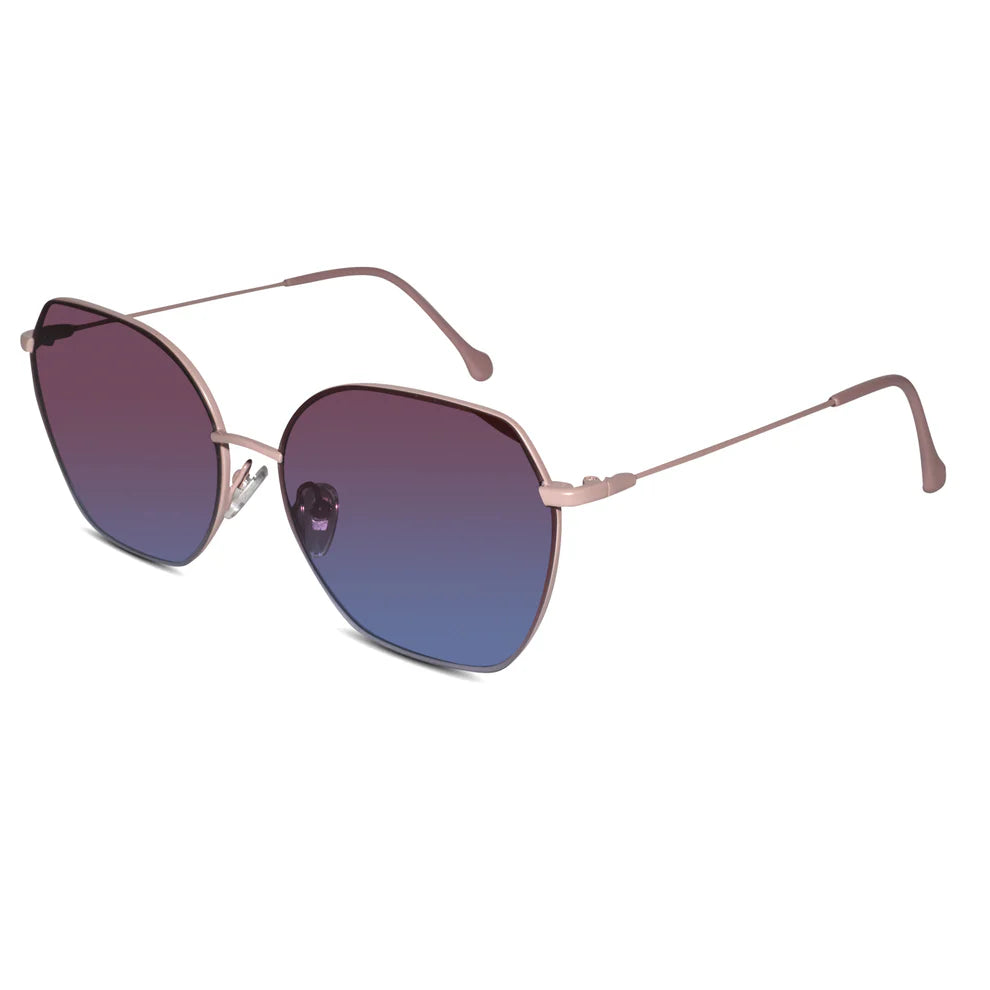 Sleek Red Hexagonal Sunglasses For Women