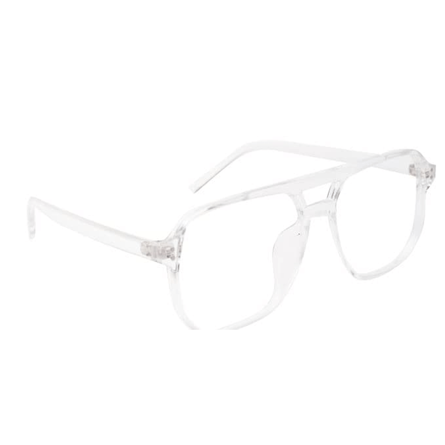 Premium Blue Cut Computer Glasses | Zero Power Antiglare | UV Protection | Protects Eye strain | Transparent Color | Retro Square Shape | Large | Men & Women