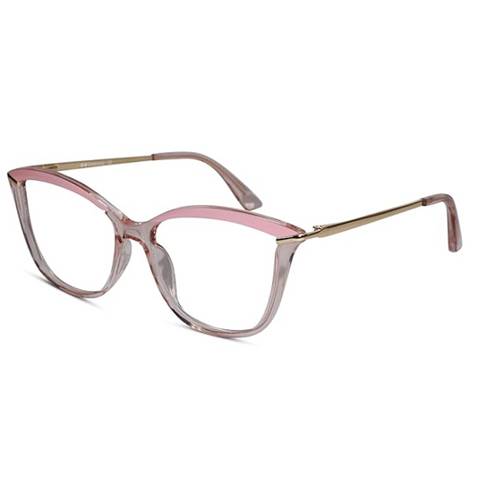 Pink Gold Cat Eye Eyeglasses For Women