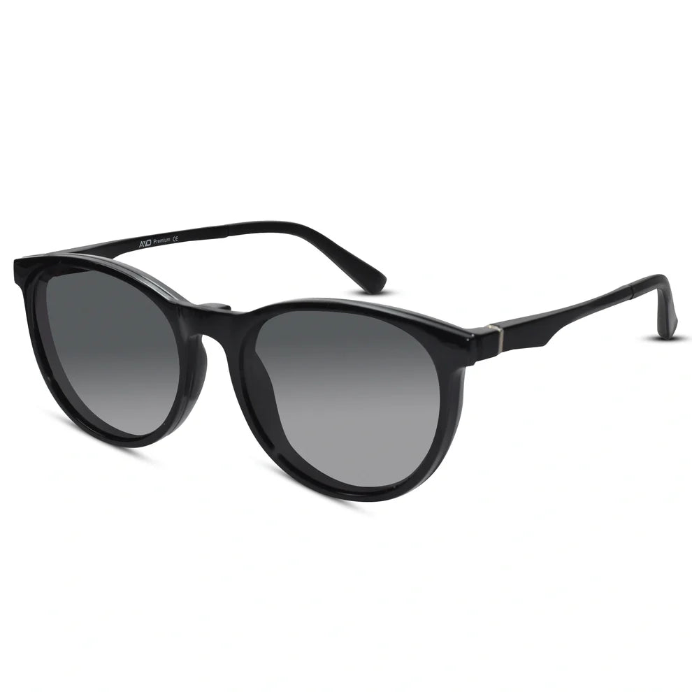 Brown Round Magnetic Glasses Clip On For Men & Women