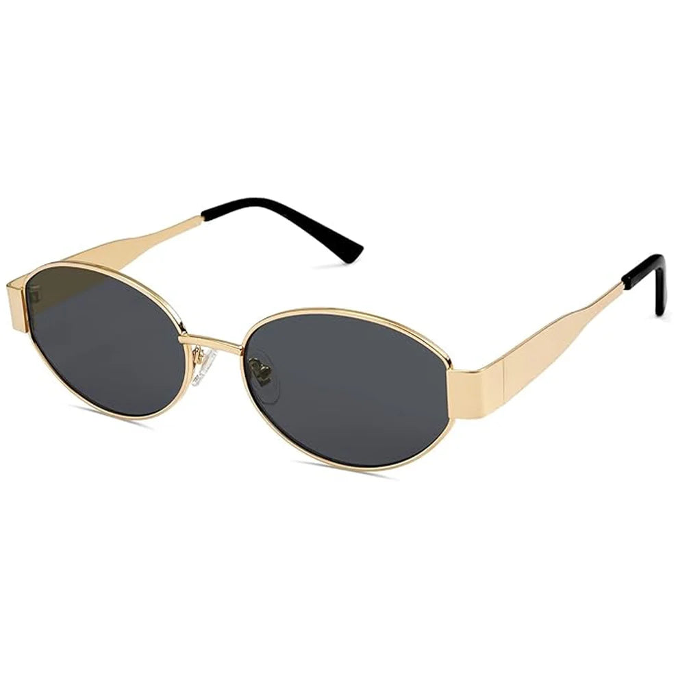Retro Golden Oval Sunglasses for Women & Men