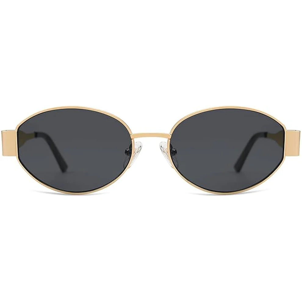 Retro Golden Oval Sunglasses for Women & Men