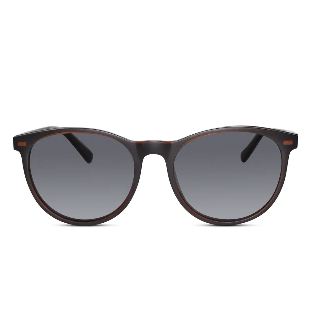 Matt Grey Clip On Round Eyeglasses