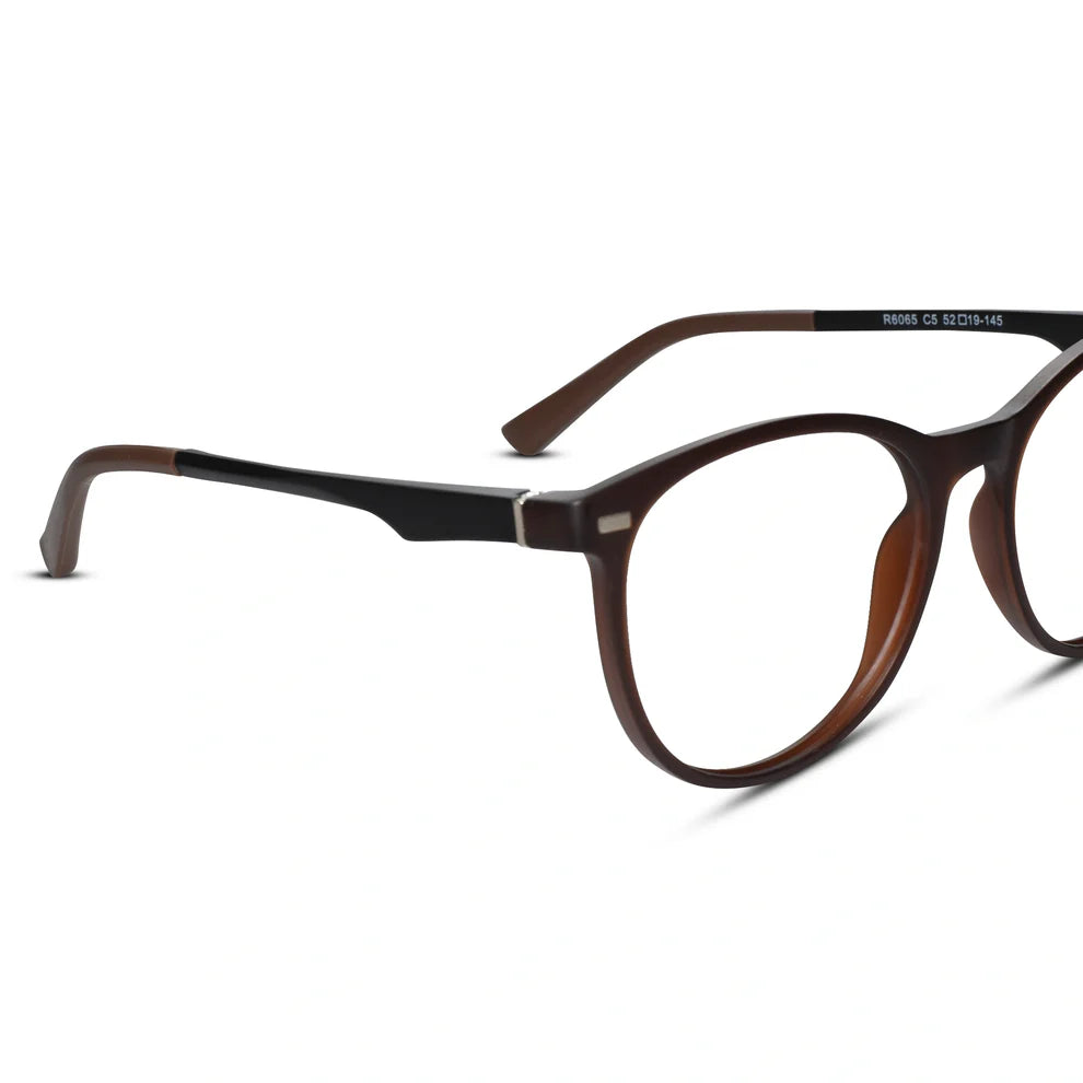 Matt Grey Clip On Round Eyeglasses