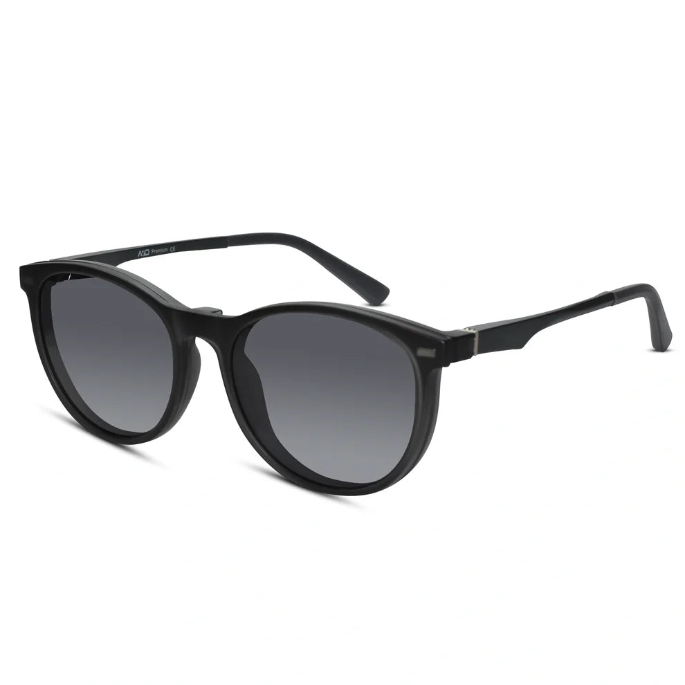 Brown Round Magnetic Glasses Clip On For Men & Women
