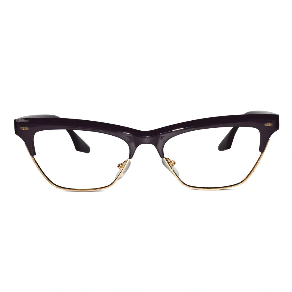 Crystal Brown with Golden Cat eye Eyeglasses