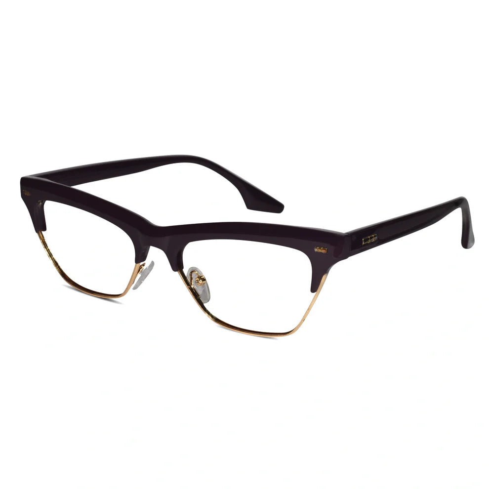 Crystal Brown with Golden Cat eye Eyeglasses