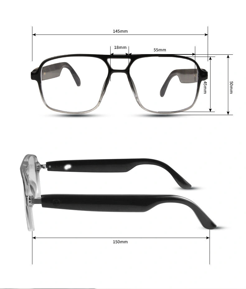 Photo Chromatic Black Smart Eyeglasses For Men & Women