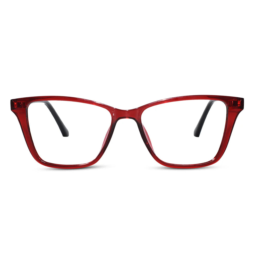 Shiny Cat eye Pink Clip On Eyeglasses For Women