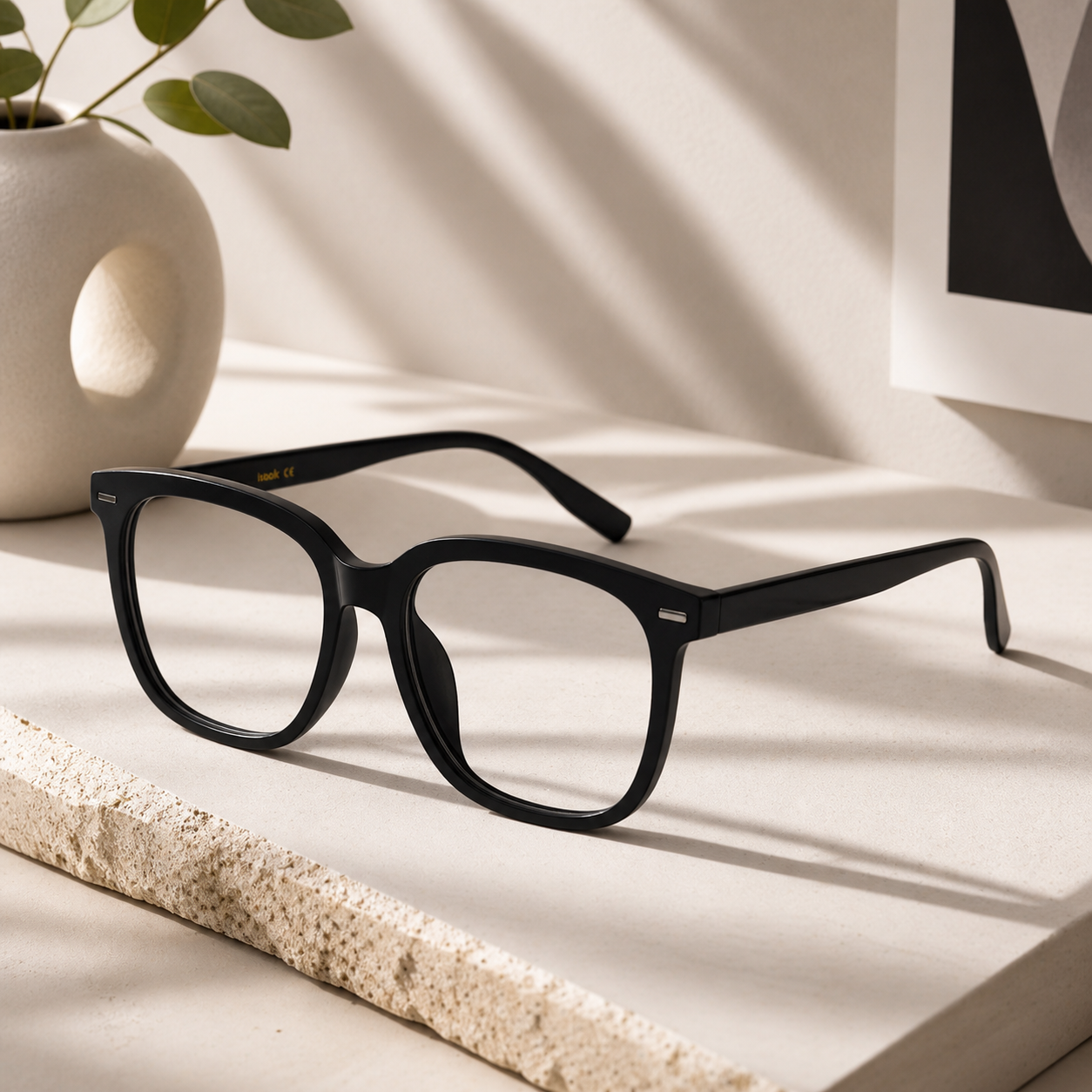 Blue Cut Photochromic Lens with Anti Glare  Square Full Frame Rectangular Men LKSL170-BLK