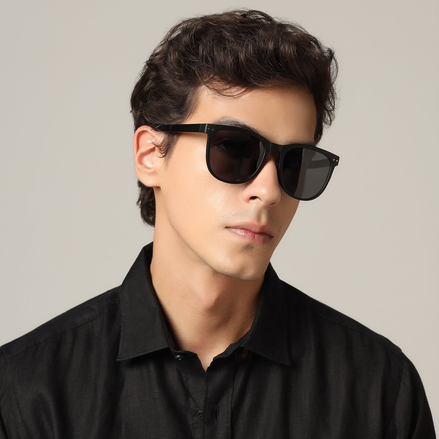 Black Matt Wayfarer Foldable Sunglasses For Men & Women LKS809-BLK