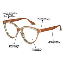 Orange Cateye Computer glasses For Women
