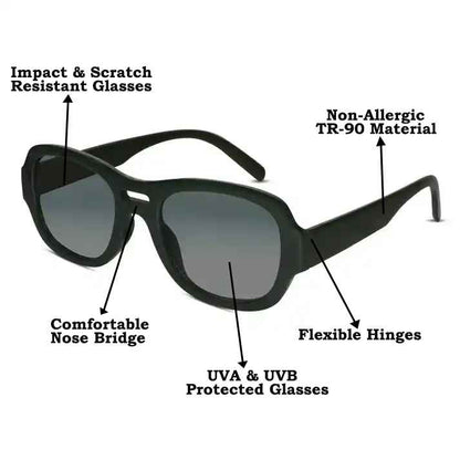 Black Aviator Sunglasses For Men & Women