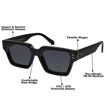 Designer Black Bold Wayfarer Sunglasses