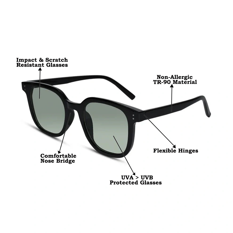 Wayfarer Green Tint Sunglasses For Men & Women