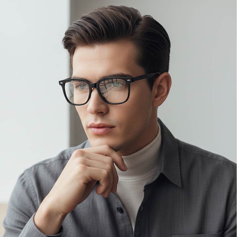 Black Rectangular Eyeglasses & Computer Glasses For Men & Women LKE170-BLK