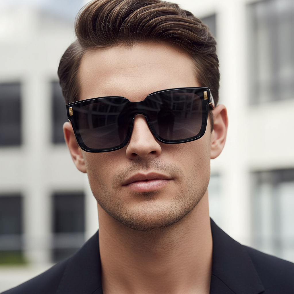 Black Designer Wayfarer Sunglasses For Men And Women LKS53072-BLK