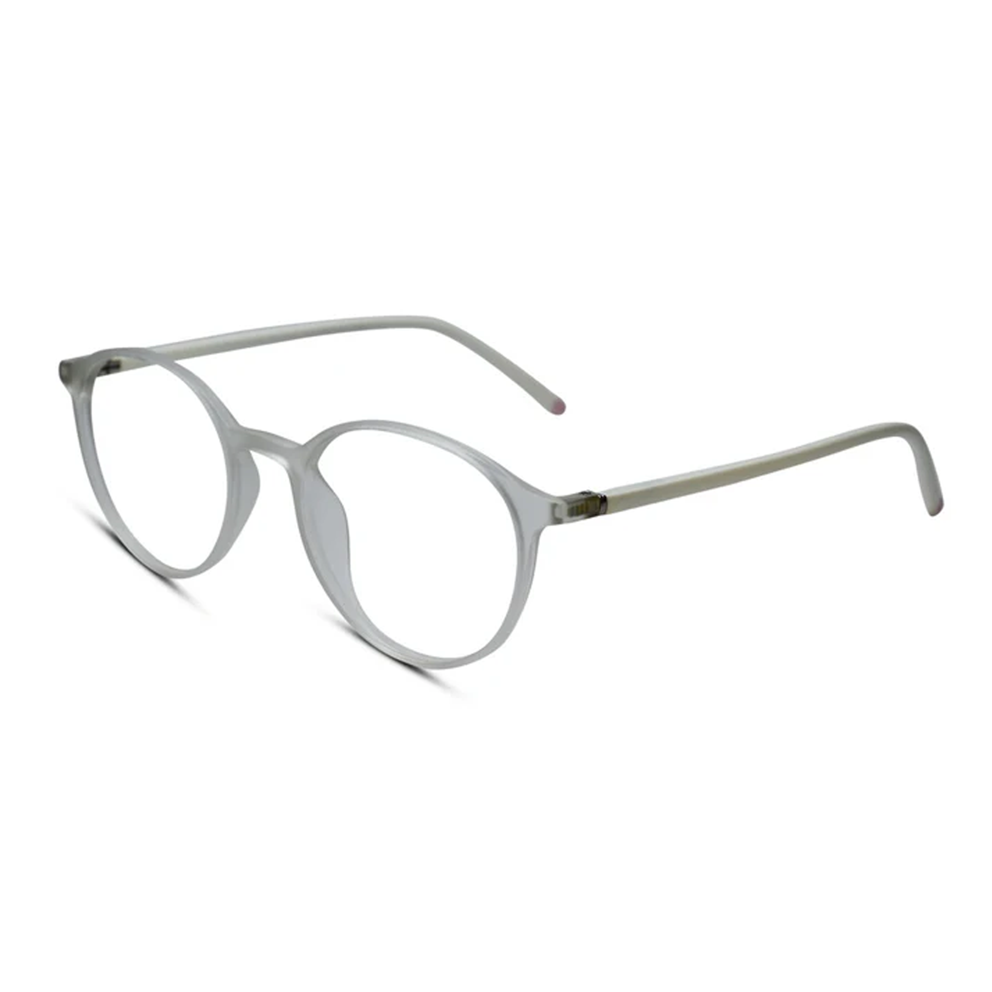 Trendy Transparent ultralight cat eye glasses frames; retro matte white spectacles for a professional look