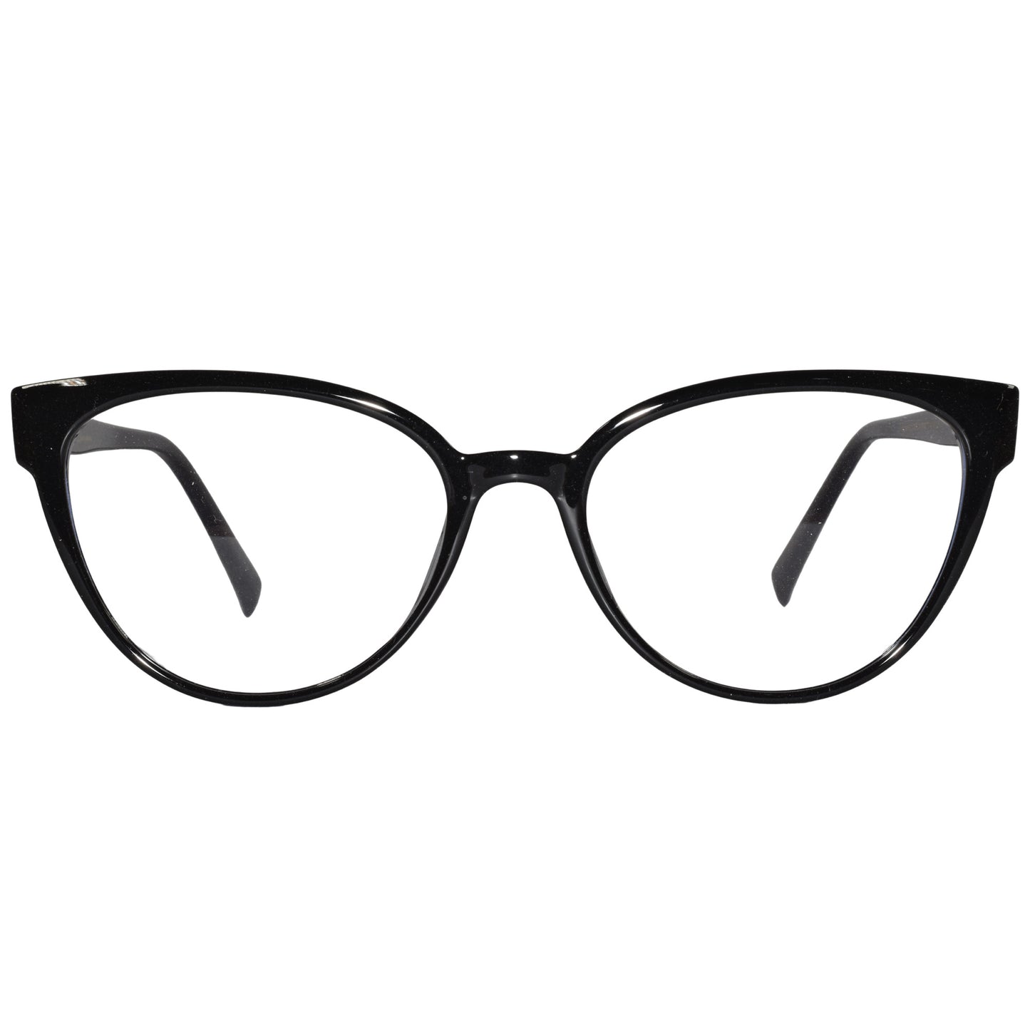 Glossy Black Cat-eye Eyeglasses For Women