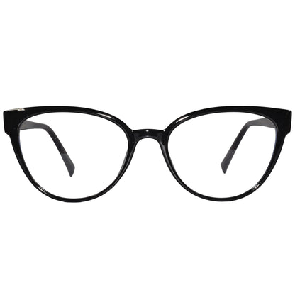 Glossy Black Cat-eye Eyeglasses For Women