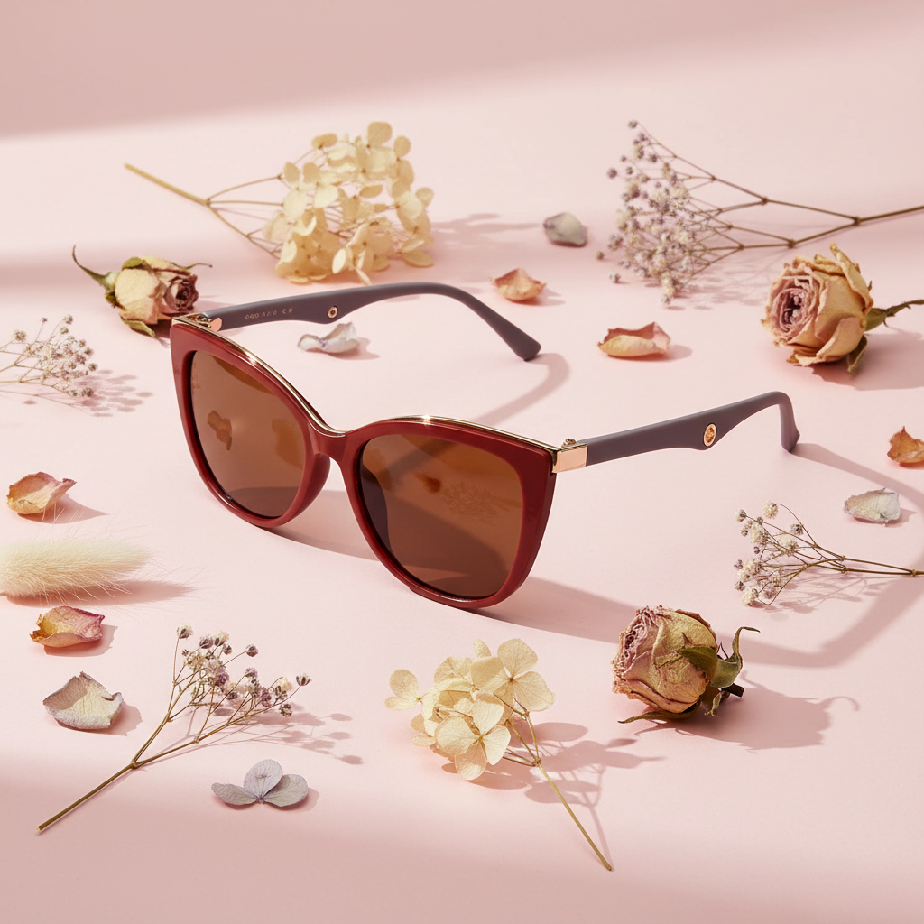 Cherry  Cat eye Sunglasses For Women LKS9063-CHERRY