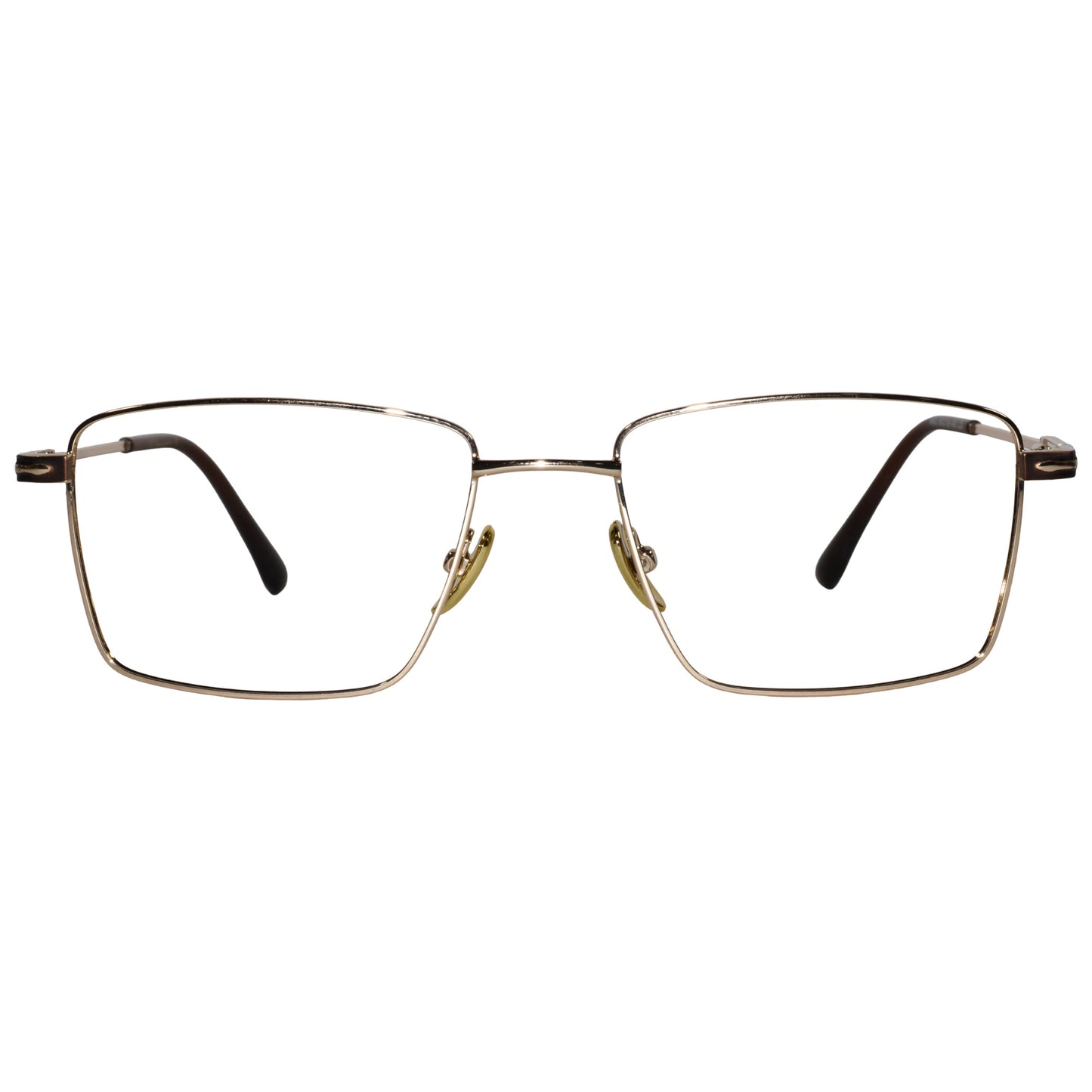 Designer Gold Rectangular Eyeglasses For Men