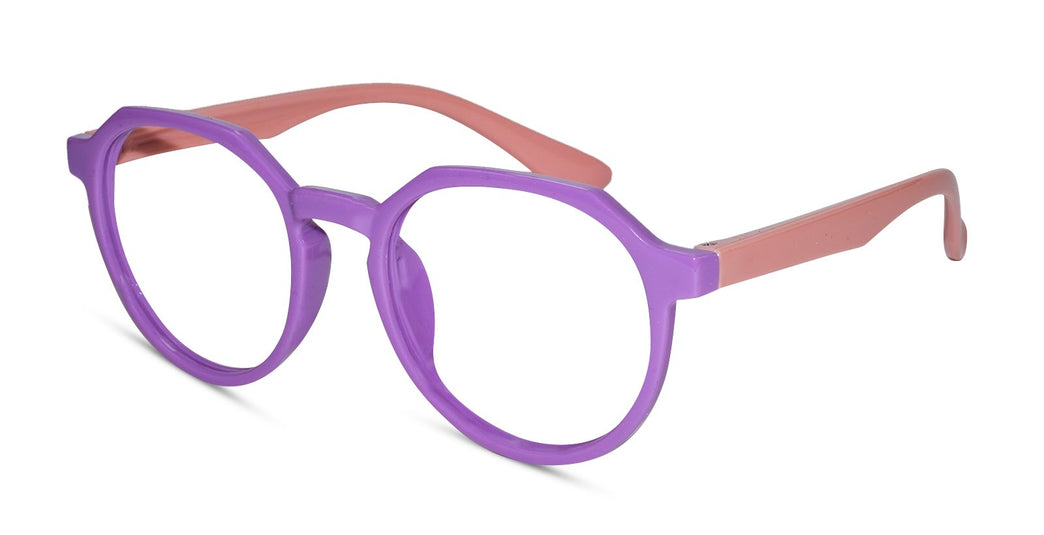 Hexagonal shape Purple Color Eyeglasses for Kids