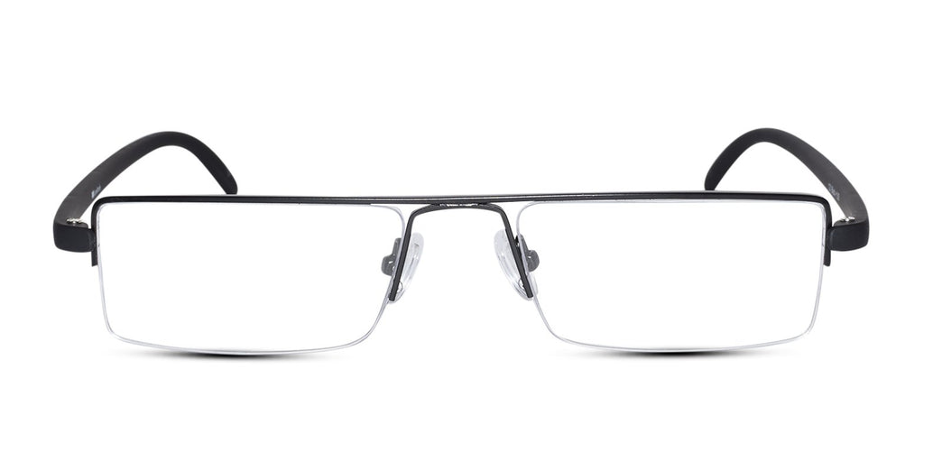 Lenskandy READERS Matte Black Half Rim Rectangle