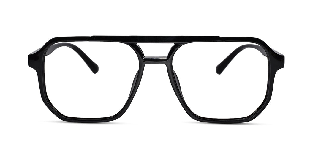 Black Marshal Hexagonal Full Rim Eyeglasses