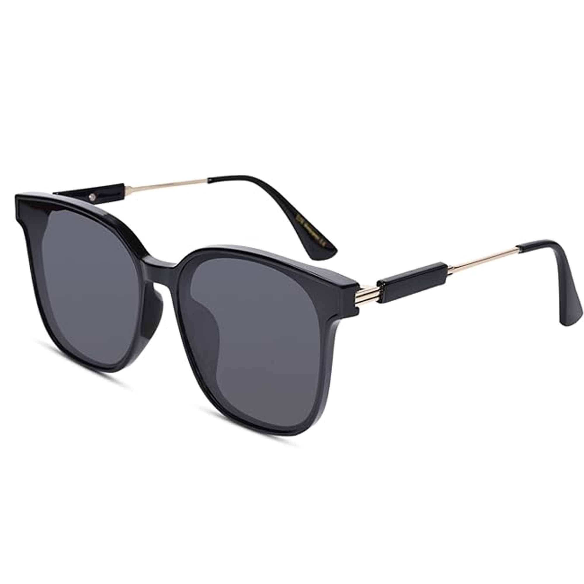 Luxury Black Square Sunglasses For Women ELS2956-BLK