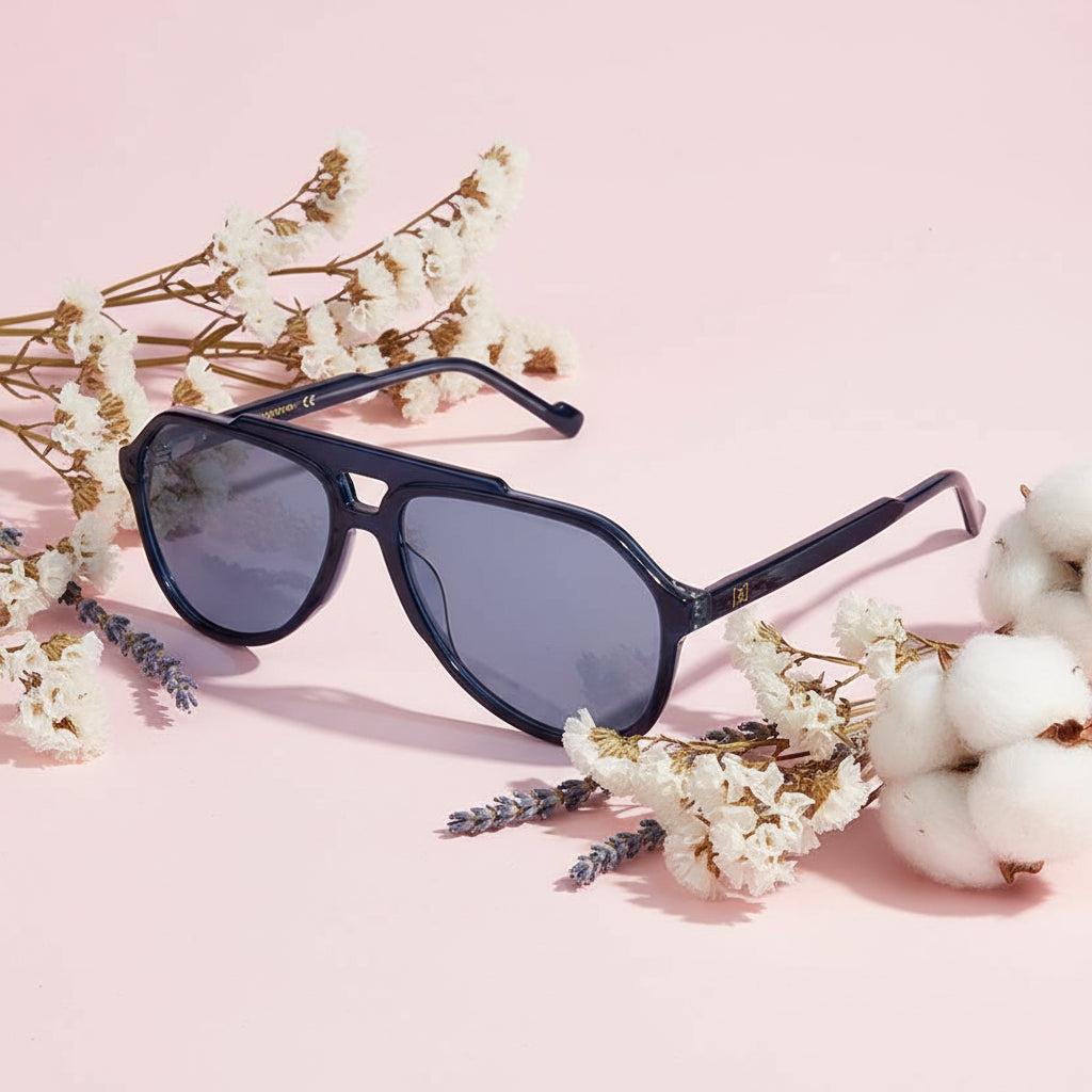 Luxury Black-blue sunglass Aviator Shape For Men ELS89985-LBU