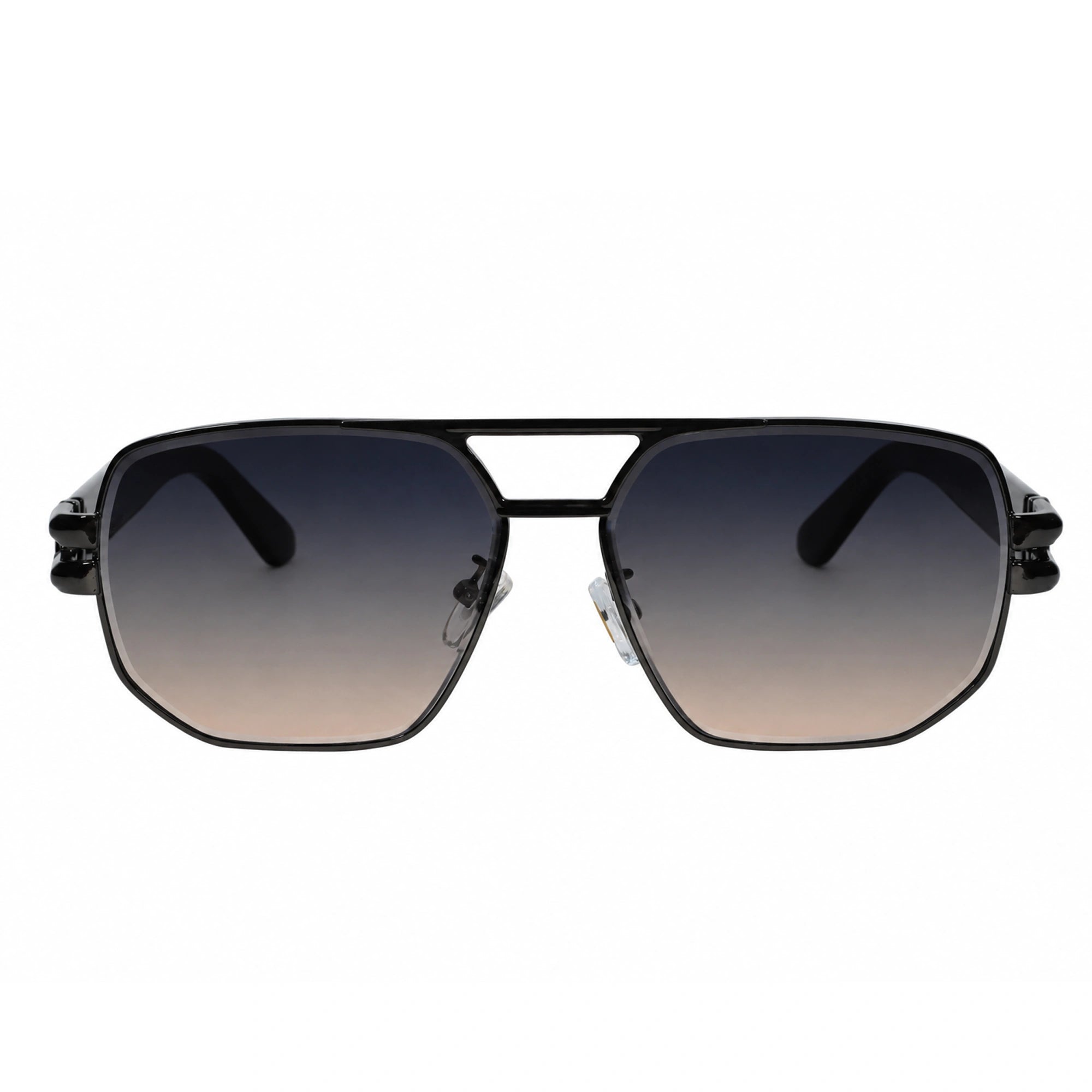 Luxury Black Rectangular Sunglasses for Men LKS2708-GRY