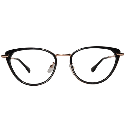 Black-Gold Cat-Eye Eyeglasses For Women