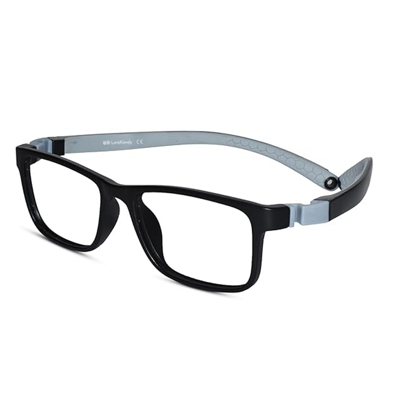 Flexible Full Rim Blue Rectangle Eyeglasses 6-10 yrs