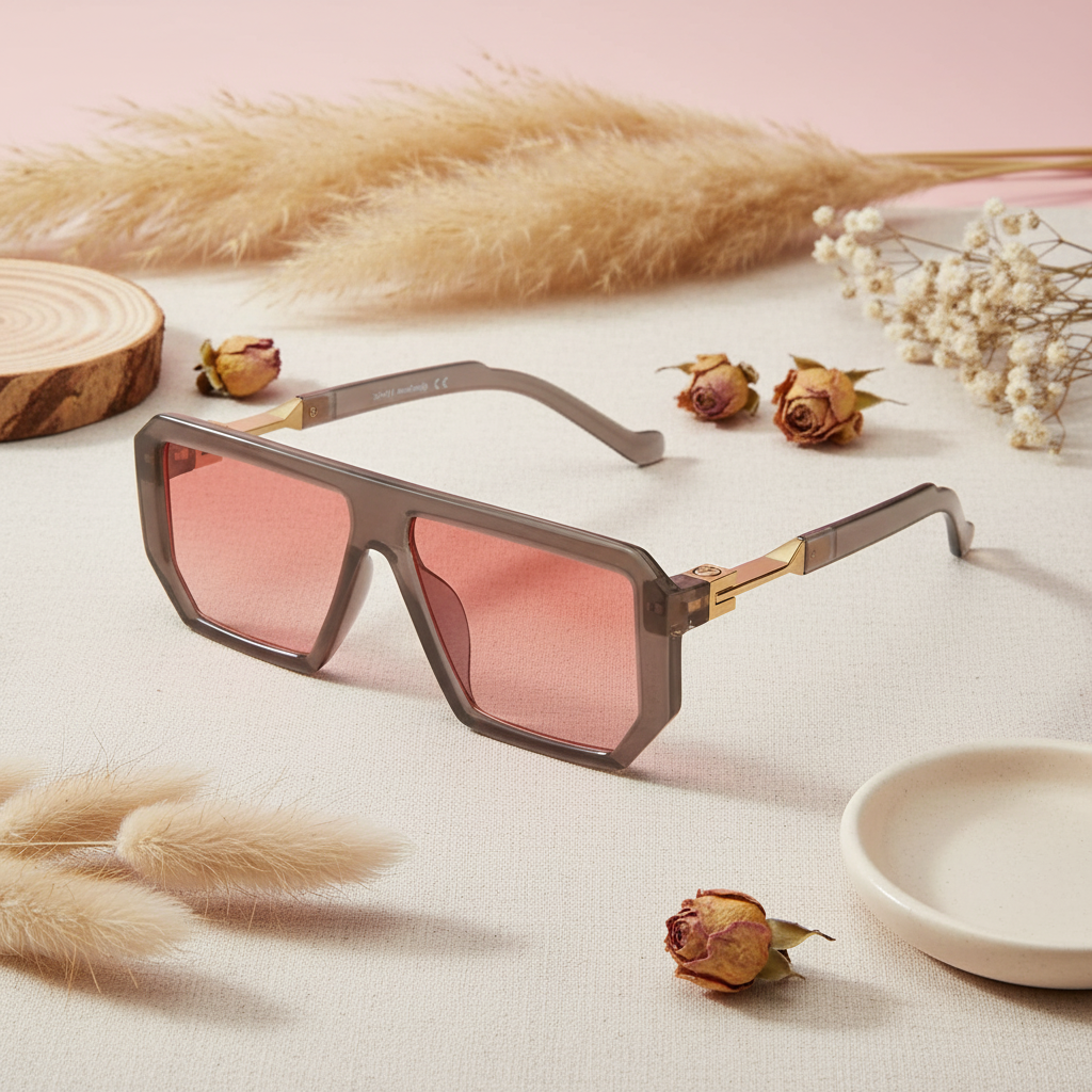 Designer Tint Retro Grey Sunglasses For Men LKS8725-GRY