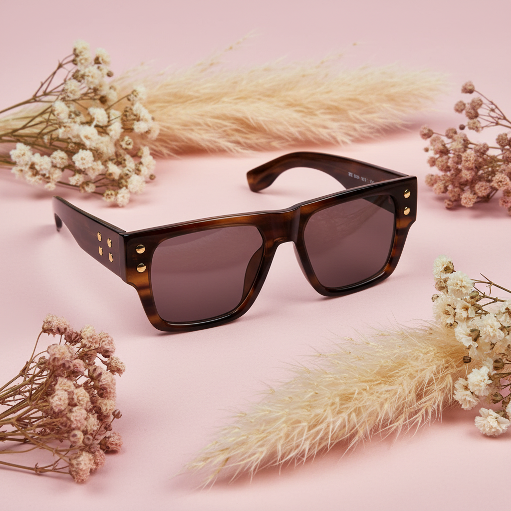 Stylish Bold  Tint Rectangular Brown Sunglasses For Men LKS9145-BRN