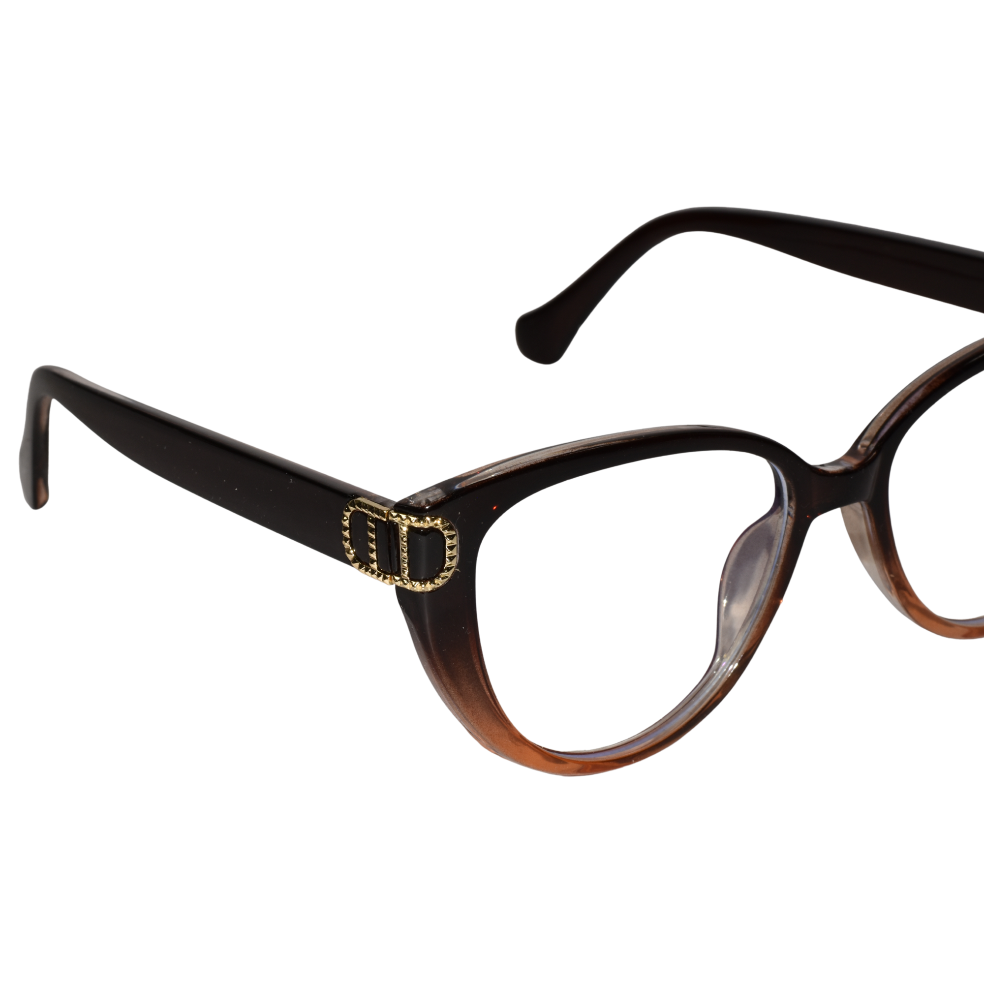 Designer Dual Tone Black/Brown Cat eye Eyeglasses For Women