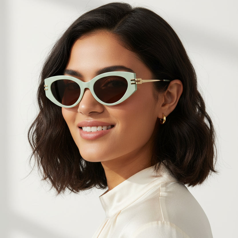Vintage Cateye Sunglasses for Women LKS3607-GRN