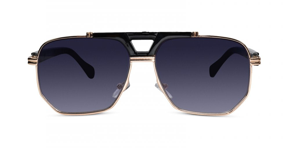 Stylish Black Gold Rectangular sunglasses