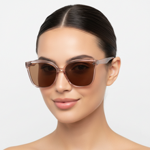 Crystal Brown  Oversize Cat eye Sunglasses