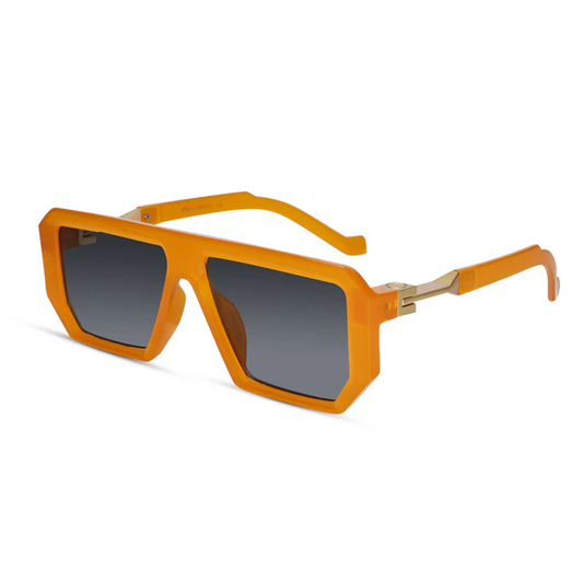 Retro Designer Orange Sunglasses For Men