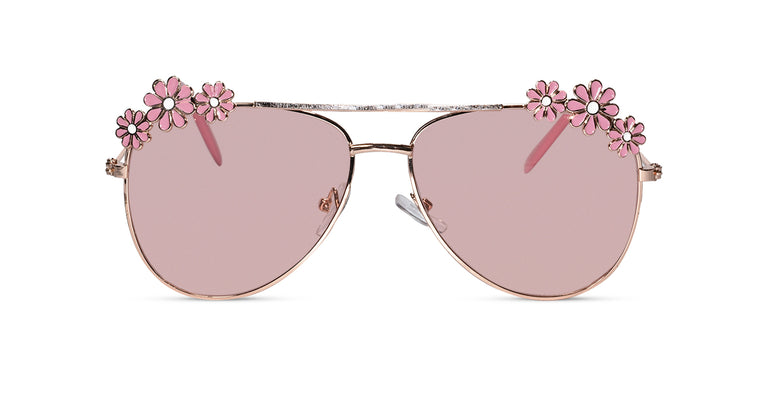 Peach color flower design with peach lenses Sunglasses