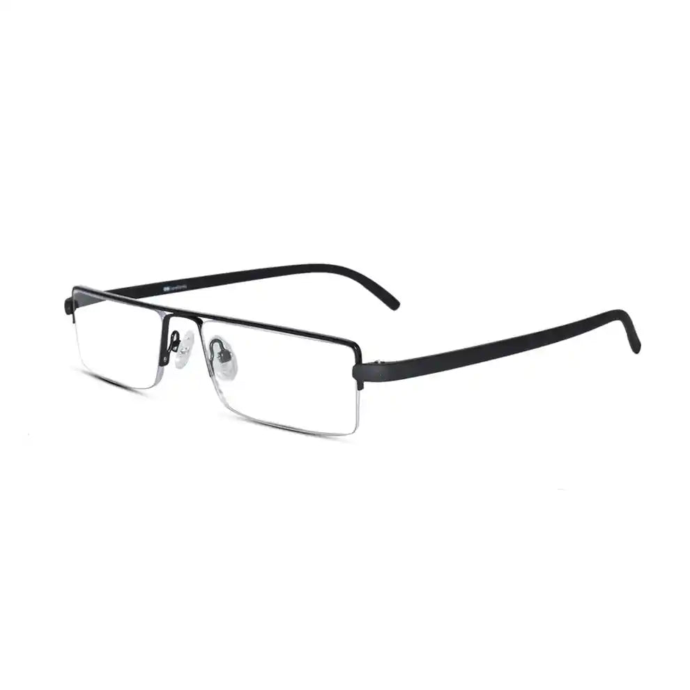 LensKandy Readers Matte Black Half Rim Rectangle with blue film anti-radiation lenses @Rs.740. Perfect for professional look.