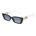  Buy Lenskandy White Designer Cat Eye Sunglasses UV-protected trendy frames for night drive 