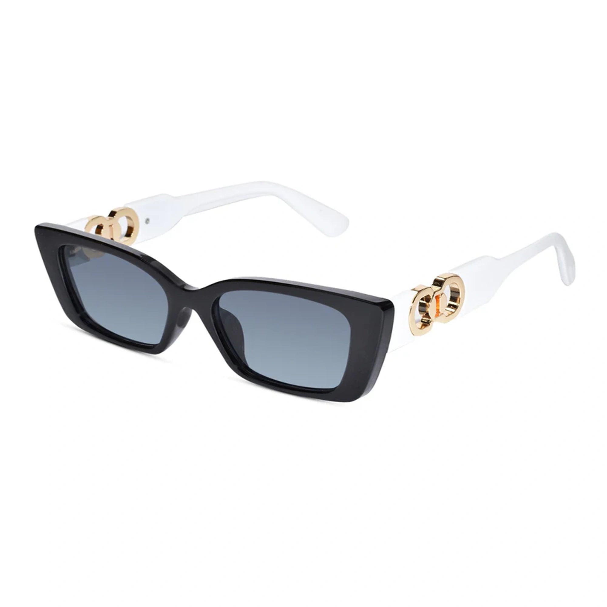  Buy Lenskandy White Designer Cat Eye Sunglasses UV-protected trendy frames for night drive 