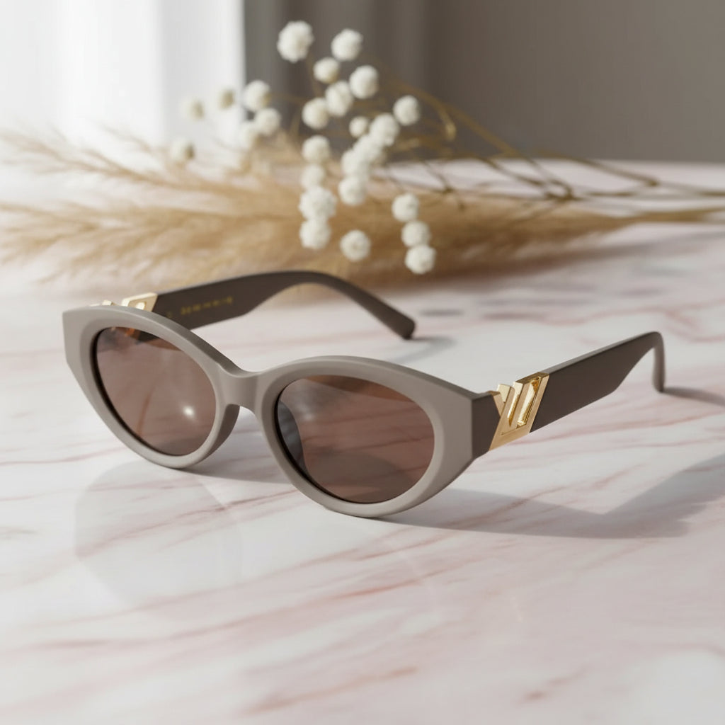 Zenith | Polarised Designer BEIGE  Cateye Sunglasses for Women  LKS5161-BEIGE