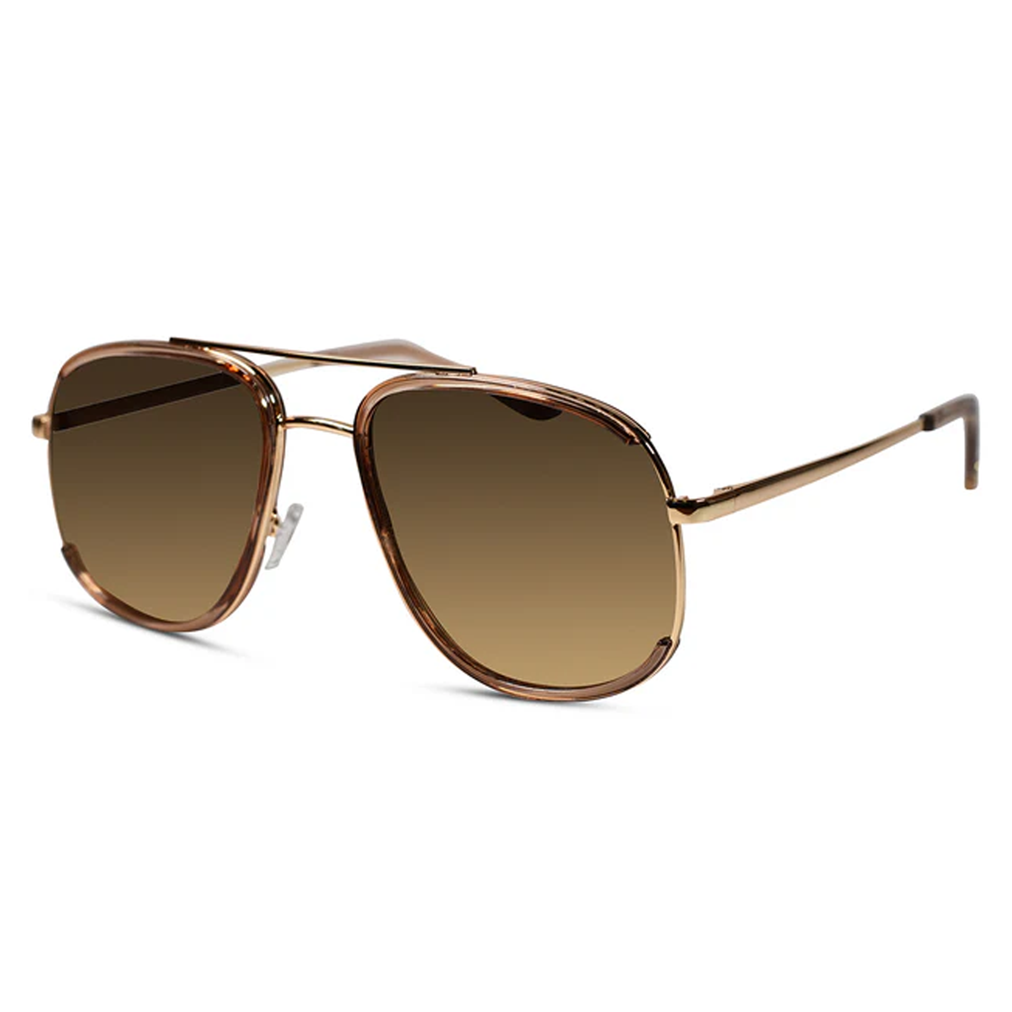 Gold Aviator Sunglasses For Men and women LKS1759-BRN