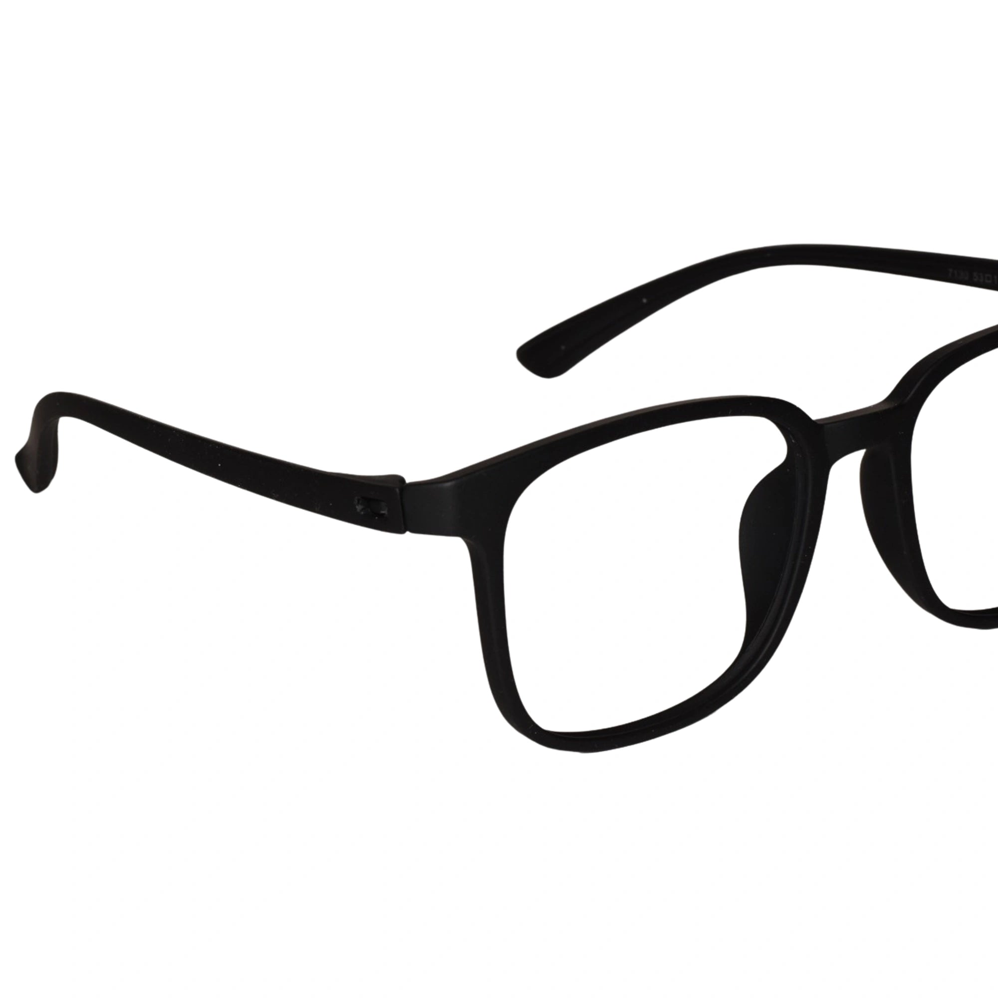 Crystal Black Full Rim Rectangle Eyeglasses For Men & Women LKE7130-BLK