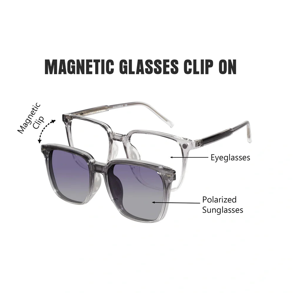 Clip on wayfarer eyeglasses for men & women